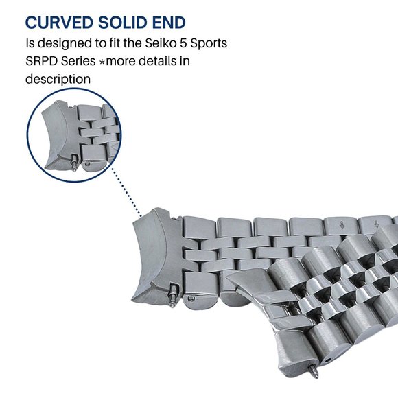 316L Solid Jubilee Stainless Steel Watch Band Made for Seiko 5 Sports SRPD - Picture 3 of 5